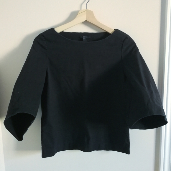 COS Tops - COS structured black cotton top EU 32